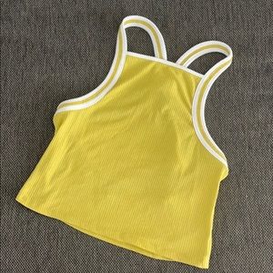 Forever 21 Yellow Racerback Crop Top (M)